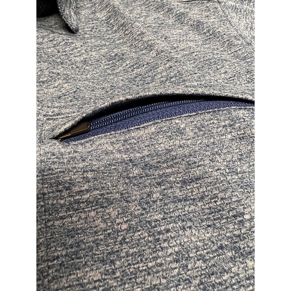 Duluth Mens Polo Shirt Front Zipper Pocket Heather Blue Lightweight Sz S Relaxed - Picture 3 of 6